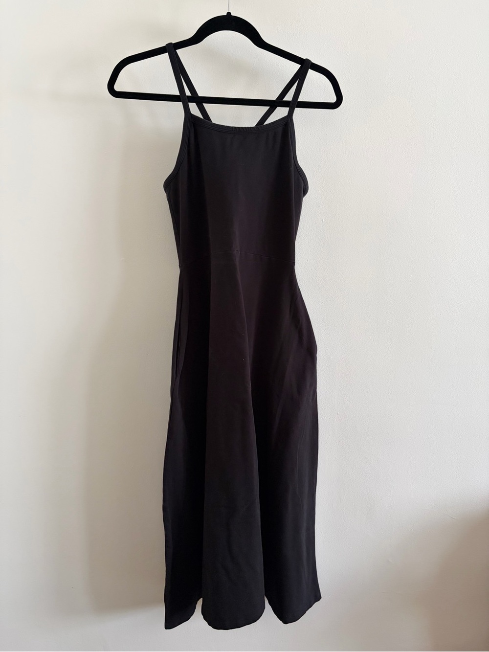 Pact Organic Fit & Flare Midi Dress Black M - Picture 1 of 4